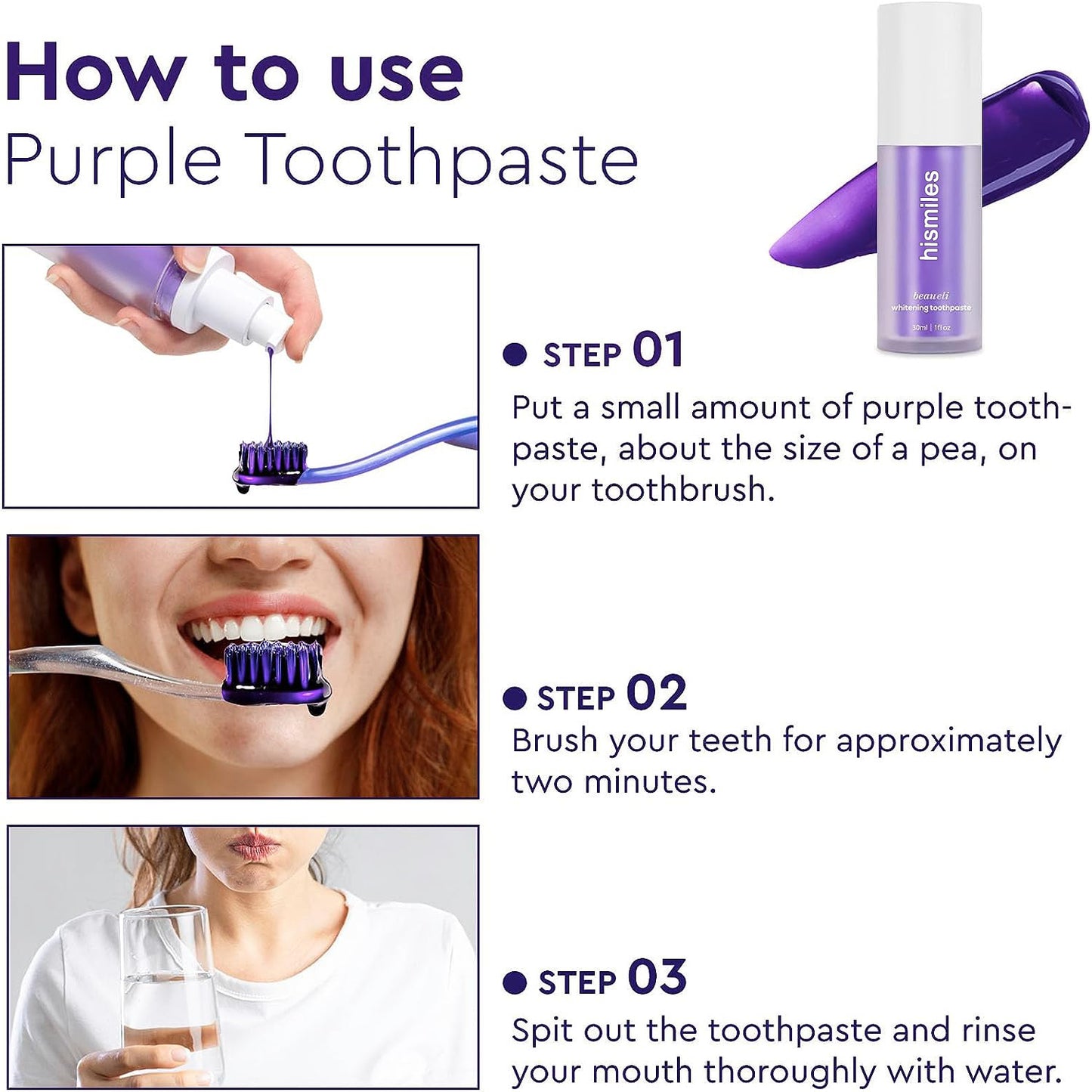HiSmile V34 Purple Quick Teeth Whitening Toothpaste
